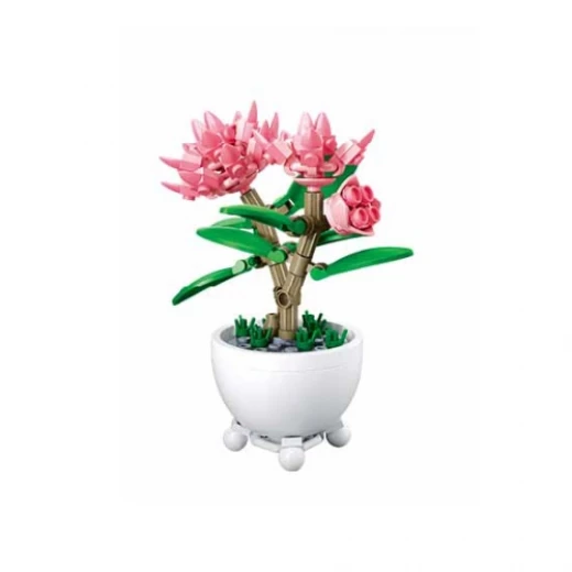 Sluban Flowers M38 B1075C Potted Plant Building Block Set Pink Peony Flower Model Sluban Flowers M38 B1075C Potted Plant Building Block Set Pink Peony Flower Model