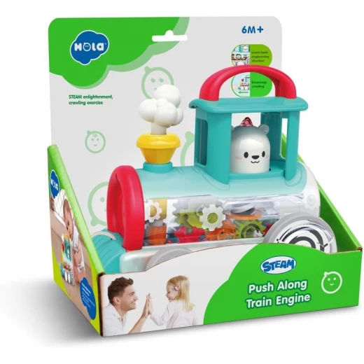 Moni Children's E7995A Pull Along Train Toy with Colorful Wheels and Cable Traction for Engaging Play, Perfect for Little Ones 6+ Months Old, Durable Construction - Hola - Image 2