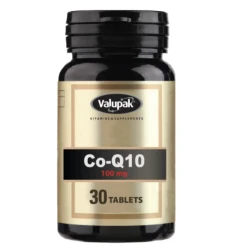 Valupak Co-Q10 100mg 30 Tablets - Antioxidant Supplement for Heart Health Support, Cellular Energy Production & Vitality