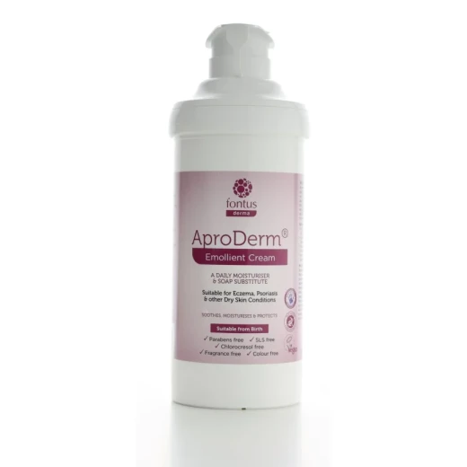 AproDerm Emollient Cream 500g White Soft Paraffin 15% & Liquid Paraffin 6% Intense Hydration Soothes Irritated Skin Protective Barrier Repair