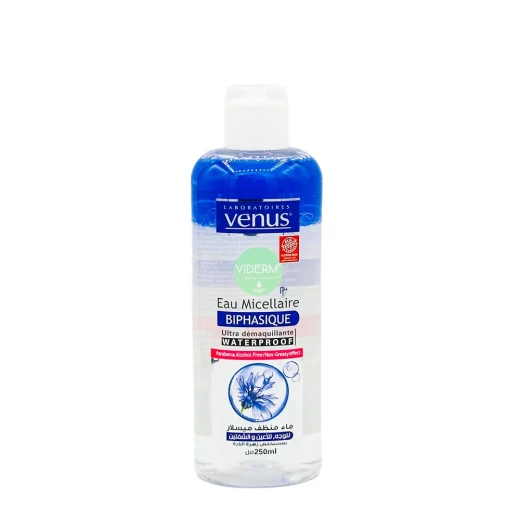 Venus Biphasic Micellar Water Ultra Waterproof Face-Eyes-Lips 250ML - Venus - Image 2