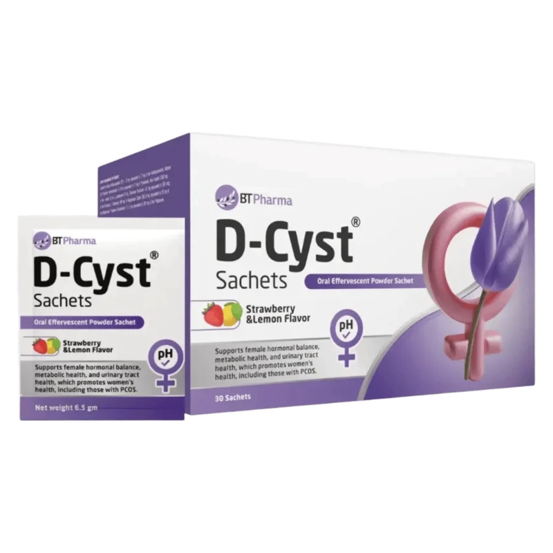 BT Pharma D-Cyst 30 Sachets Daily Wellness Supplement Refreshing Strawberry & Lemon Flavor Convenient Support for Active Lifestyles - BT PHARMA