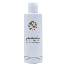 V-Derm Tar & Salicylic Acid Scalp Shampoo 250ml Flake Control & Dry Scalp Relief Formula Cleanses Refreshes & Smooths Hair for Adults