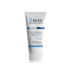 واقي شمس UBiK Z Block جل بأكسيد الزنك SPF 50+، 50 مل، حماية واسعة الطيف من أشعة UVA وUVB، مقاوم للماء، بتركيبة خفيفة ولمسة ناعمة