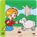 Edu Fun Wooden Playing With My Sheep Puzzle 4 Pieces Multi-Color - Edu Fun