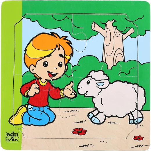 Edu Fun Wooden Playing With My Sheep Puzzle 4 Pieces Multi-Color Edu Fun Wooden Playing With My Sheep Puzzle 4 Pieces Multi-Color