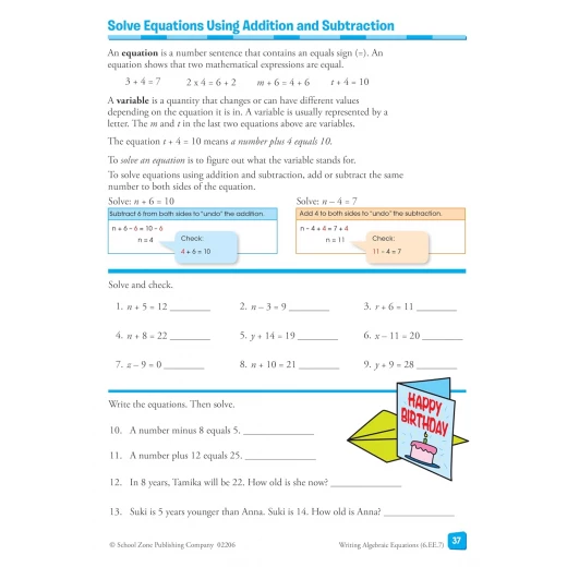 School Zone Math Basics 6 Workbook for 6th Grade Students - Fractions, Exponents - School Zone - Image 2