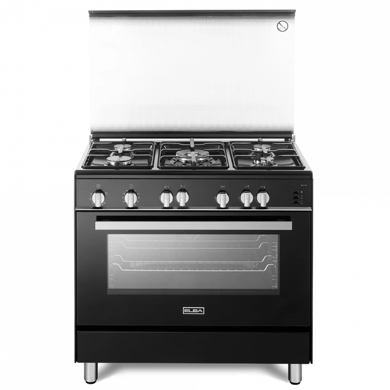 Elba Classic CBB 965 G Freestanding Gas Cooker Black 90cm 5 Burners - ELBA