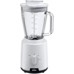 Braun PowerBlend 1 JB1000 Blender 600W 1.5L White, compact kitchen appliance with TriAction jug for smooth blending, 2 speeds plus pulse function, ideal for smoothies, juices, soups and daily use