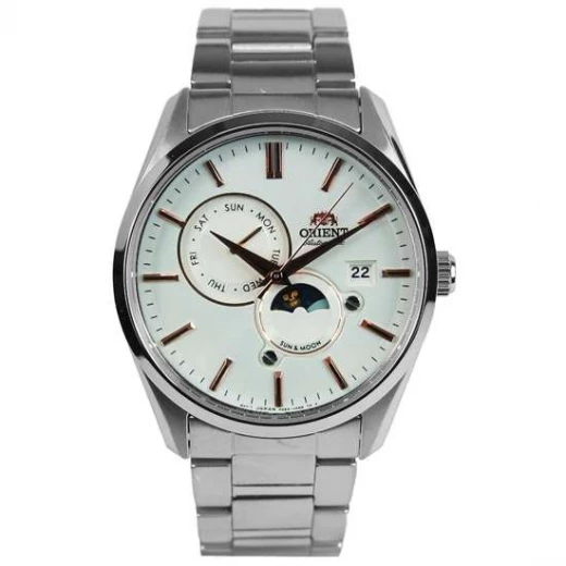 Orient Sun and Moon Watch RA AK0301S Sapphire Crystal Silver Dial Automatic Orient Sun and Moon Watch RA AK0301S Sapphire Crystal Silver Dial Automatic