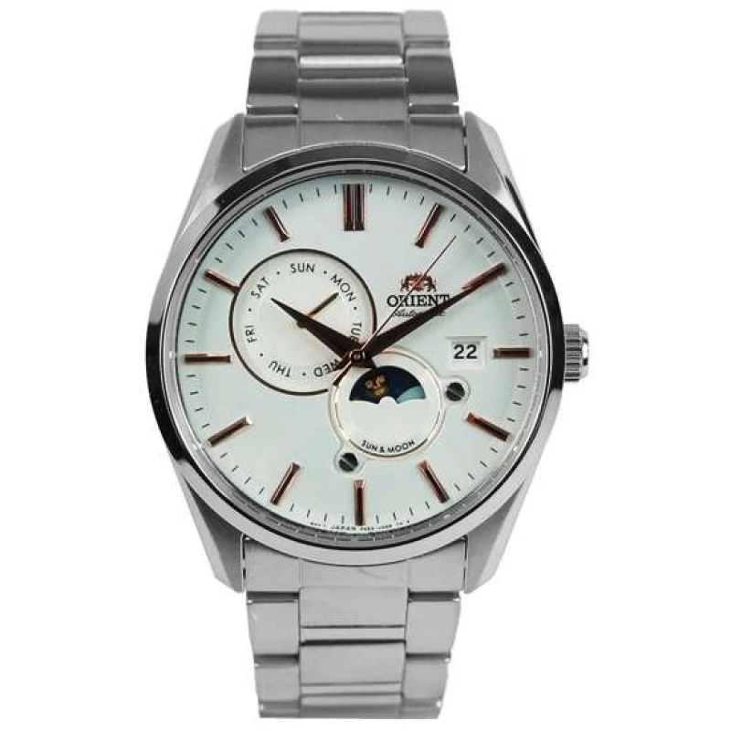 Orient Sun and Moon Watch RA AK0301S Sapphire Crystal Silver Dial Automatic - ORIENT