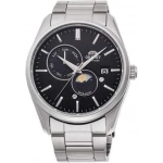 Orient 'Sun & Moon' Automatic Black Dial Stainless Steel Wristwatch - ORIENT