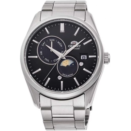 Orient 'Sun & Moon' Automatic Black Dial Stainless Steel Wristwatch - ORIENT - Image 4
