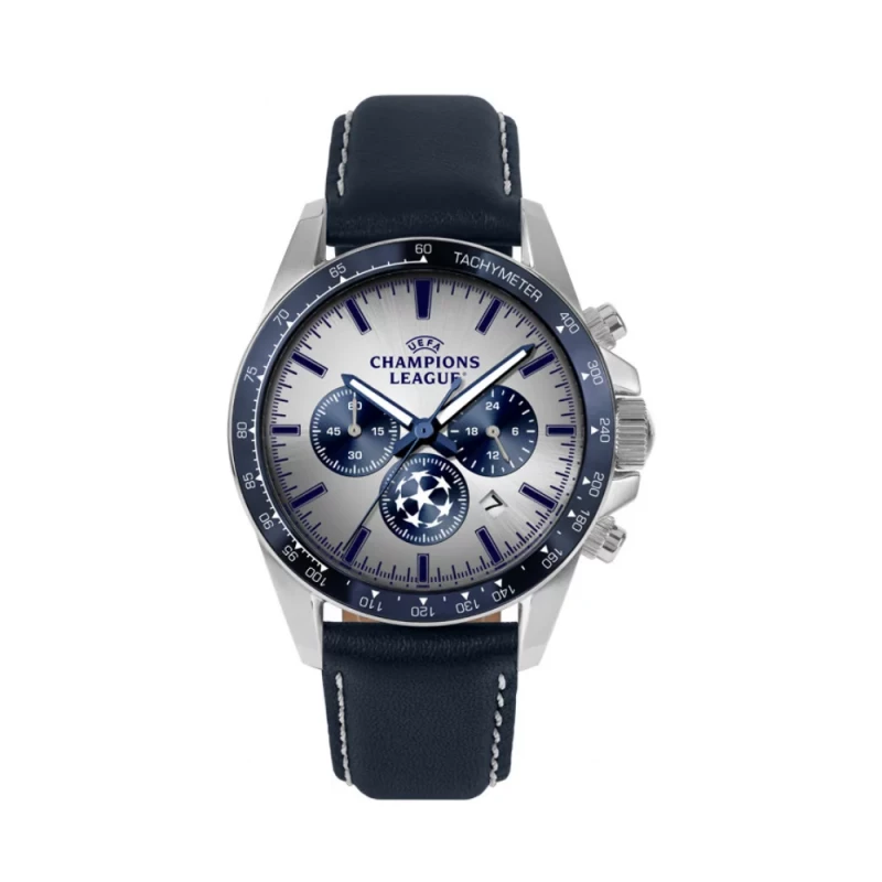 Jacques Lemans UEFA Champions League CL 104B Watch Stainless Steel Leather Strap 42mm - Jacques lemans