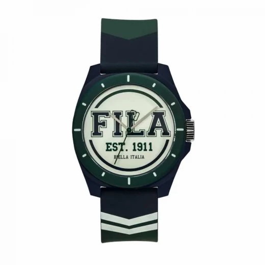 Fila Reinterpret 70's Watch Blue Silicone Strap 42.5mm 5 ATM Water Resistant Fila Reinterpret 70's Watch Blue Silicone Strap 42.5mm 5 ATM Water Resistant