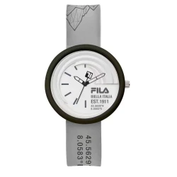 Fila White Rock Watch Grey Dial 40mm Silicone Strap 3 ATM Water Resistant