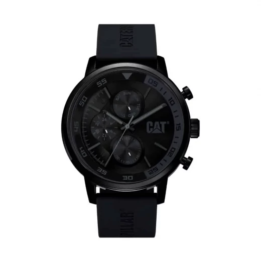 Cat Sail Men's Watch Black Dial with Black Silicone Strap Stainless Steel Case 46mm Water Resistant to 100M Day Date and 24 Hour Clock Cat Sail Men's Watch Black Dial with Black Silicone Strap Stainless Steel Case 46mm Water Resistant to 100M Day Date and 24 Hour Clock