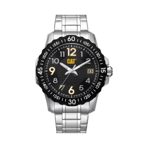 Cat Downforce Watch Black Dial Stainless Steel Strap 44mm Case 100M Water Resistance Mineral Crystal Citizen 2415 Movement Sporty Motorsport Inspired Design Cat Downforce Watch Black Dial Stainless Steel Strap 44mm Case 100M Water Resistance Mineral Crystal Citizen 2415 Movement Sporty Motorsport Inspired Design