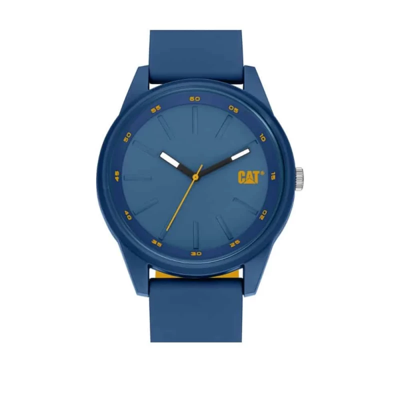 Cat Insignia V1.2 Blue Watch with Silicone Strap 43mm Case Water Resistant to 100M Stylish Timepiece for Men Features Epsom Y121F1 Movement and Acrylic Crystal - CAT