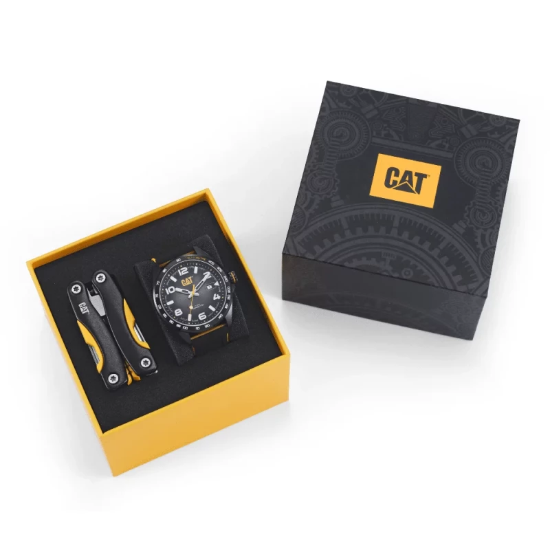 CAT Set: Rugged Watch and Versatile MultiTool for Daily Wear and Outdoor Adventures. Premium Gift Box Included. - CAT