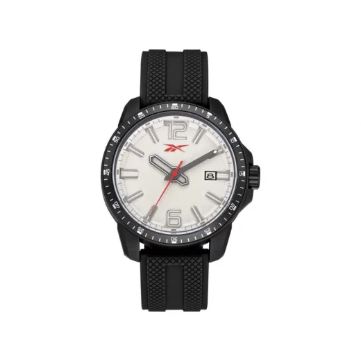 Reebok Spindrop Black and White Watch 42mm Case Silicone Strap 5 ATM Water Resistance Miyota 2315 Movement 3 Hand Dial with Numerals Sporty Design Unisex Wristwatch Reebok Spindrop Black and White Watch 42mm Case Silicone Strap 5 ATM Water Resistance Miyota 2315 Movement 3 Hand Dial with Numerals Sporty Design Unisex Wristwatch