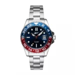 Reebok Hommage Men's Watch Navy Blue and Red Dial Stainless Steel Strap 42mm Case 5 ATM Water Resistance Date Display VX42E Movement Stylish Timepiece - Reebok