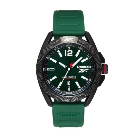 Reebok Griden Green Watch 44mm ABS Stainless Steel Case Silicone Strap