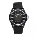 Reebok Courtside Black Watch 44mm Alloy Case with Sunray Dial, Silicone Strap, 5 ATM Water Resistance and Epson AX32 Movement, Featuring 3-Hand Functionality for Everyday Wear - Reebok