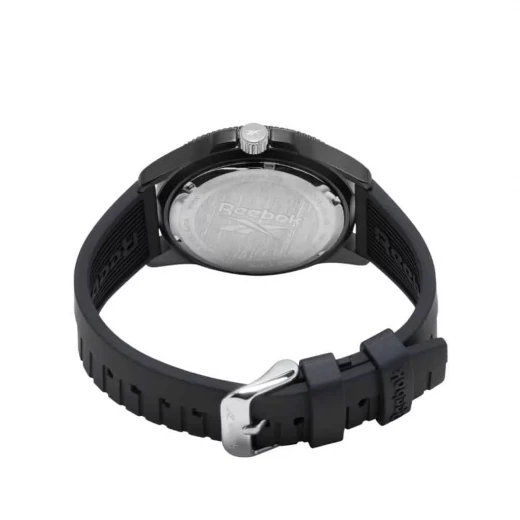 Reebok Courtside Black Watch 44mm Alloy Case with Sunray Dial, Silicone Strap, 5 ATM Water Resistance and Epson AX32 Movement, Featuring 3-Hand Functionality for Everyday Wear - Reebok - Image 2