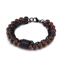 Cat Beads Brown Bracelet for Women, Handmade, Adjustable, Fashion Jewelry