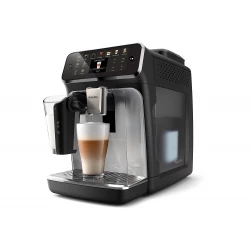 Philips EP4446/70 Fully Automatic LatteGo Espresso Machine, Series 4400, SilentBrew Technology, Quick Start, Aromatic Coffee from Freshly Ground Beans, 12 Hot and Cold Drinks, Black Chrome