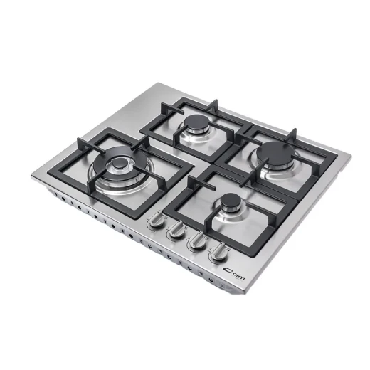 CONTI BI HOB 60CM – GAS – 4 BURNERS – CAST IRON – Stainless Steal CONTI BI HOB 60CM – GAS – 4 BURNERS – CAST IRON – Stainless Steal