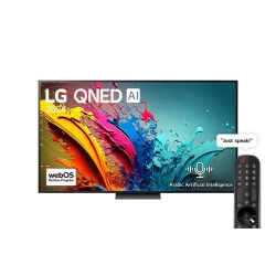 تلفزيون إل جي كيو إن إي دي QNED86T ذكي بدقة فور كي مقاس 65 بوصة – شاشة 4K UHD بتقنية الذكاء الاصطناعي، ريموت ماجيك، تقنية HDR10 ونظام webOS 24، موديل 2024