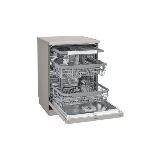 غسالة صحون إل جي Steam QuadWash فضي بلاتيني 14 مكان EasyRack Plus بتقنية ThinQ ومحرك الدفع المباشر - إل جي - Image 4