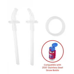 Skip Hop ZOO Stainless Steel Straw Bottle Replacement Straws 2 Pack