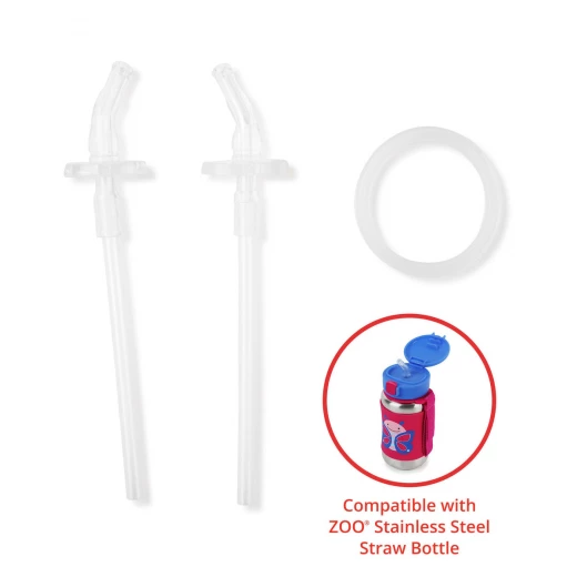 Skip Hop ZOO Stainless Steel Straw Bottle Replacement Straws 2 Pack Skip Hop ZOO Stainless Steel Straw Bottle Replacement Straws 2 Pack