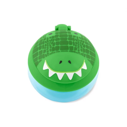 Skip Hop Zoo Crocodile Snack Container, Green, 7.5 oz, Leak-Proof - Image 4