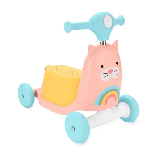 سكوتر Skip Hop Zoo 3 في 1 على شكل قطة، مشاية، ركوب، وسكوتر للأطفال الصغار سكوتر Skip Hop Zoo 3 في 1 على شكل قطة، مشاية، ركوب، وسكوتر للأطفال الصغار