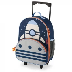 Skip Hop Rocketship Spark Style Rolling Luggage for Toddlers, Carry-On Suitcase