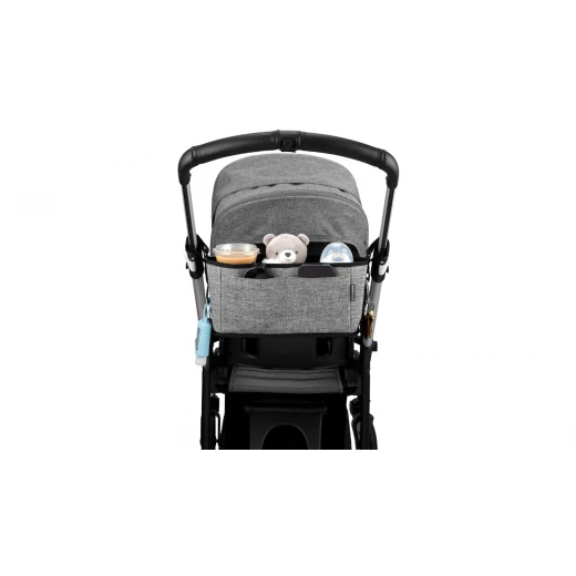 Skip Hop Grab and Go Ultra Stroller Organizer Grey Melange: Universal Fit, Multiple Pockets, Insulated Cup Holders, and Easy Access for Essentials - Image 3