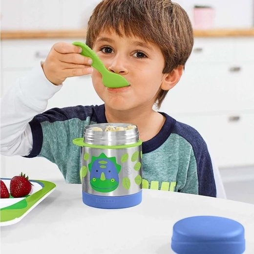 Skip Hop Train Insulated Stainless Steel Kids Food Jar with Spork, Leak-Resistant - Image 3