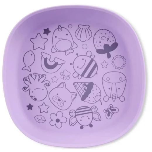 Skip Hop Squad Purple Silicone Baby Plate, Non-Slip, 6+ Months - Image 2