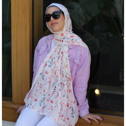 حجاب كاين شيفون جورجيت ناعم وخفيف للنساء 300x70 سم حجاب كاين شيفون جورجيت ناعم وخفيف للنساء 300x70 سم