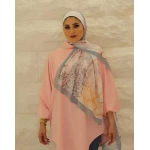 China Blossoms Floral Printed Hijab Lightweight Soft Scarf for Women 300x70cm - Kain