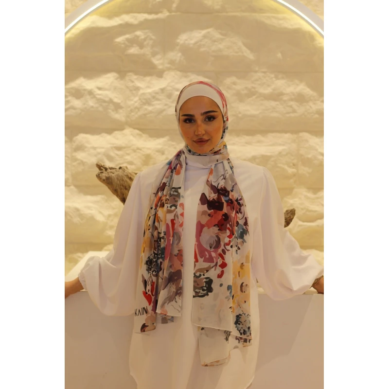حجاب كاين شيفون جورجيت أحمر داكن خفيف الوزن للنساء 300x70 سم - كاين