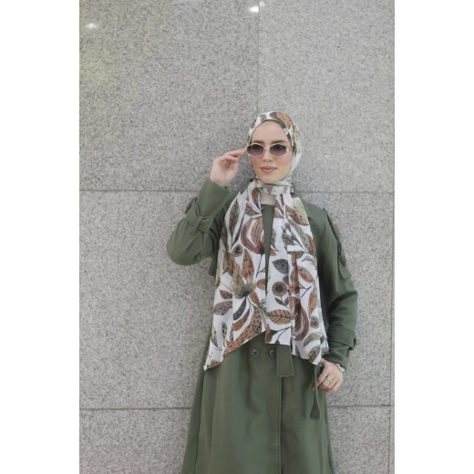 Kain Georgette Chiffon Hijab Scarf: Warm Autumn Colors, Soft & Lightweight, Extra Long 300x70cm for Women, Versatile Styling, Made in Egypt - Kain - Image 2