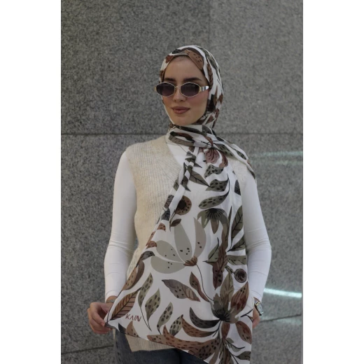Kain Georgette Chiffon Hijab Scarf: Warm Autumn Colors, Soft & Lightweight, Extra Long 300x70cm for Women, Versatile Styling, Made in Egypt - Kain - Image 4