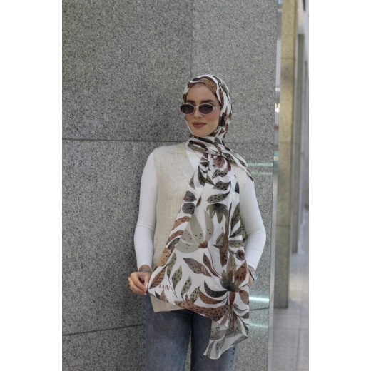 Kain Georgette Chiffon Hijab Scarf: Warm Autumn Colors, Soft & Lightweight, Extra Long 300x70cm for Women, Versatile Styling, Made in Egypt - Kain - Image 5