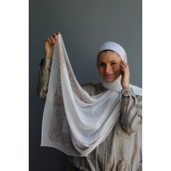Dantella Georgette Chiffon Hijab Scarf Beige 300cm x 70cm Elegant Lightweight