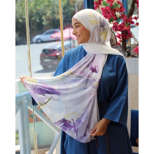 Femme Fluer حجاب كاين جورجيت شيفون نسائي أنيق: شال ناعم وخفيف الوزن بتصاميم حصرية، مقاس كبير جدًا 300 × 70 سم لإطلالة يومية راقية Femme Fluer حجاب كاين جورجيت شيفون نسائي أنيق: شال ناعم وخفيف الوزن بتصاميم حصرية، مقاس كبير جدًا 300 × 70 سم لإطلالة يومية راقية